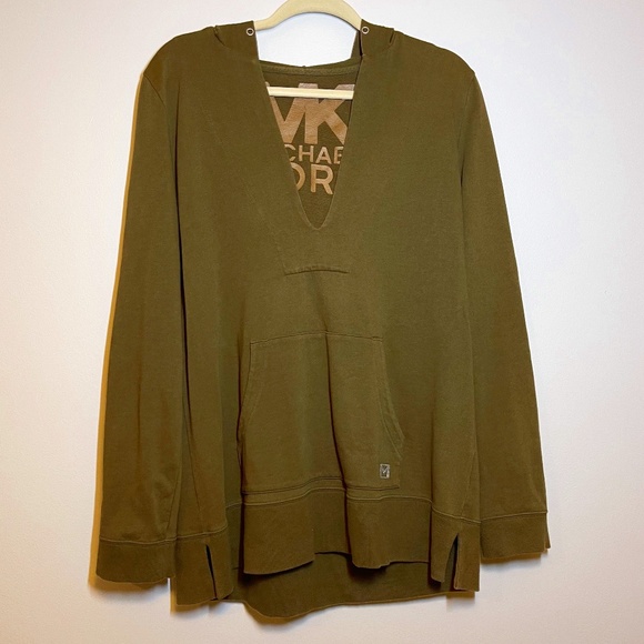 MK Michael Kors Olive Hoodie Sweatshirt Large - Picture 1 of 10